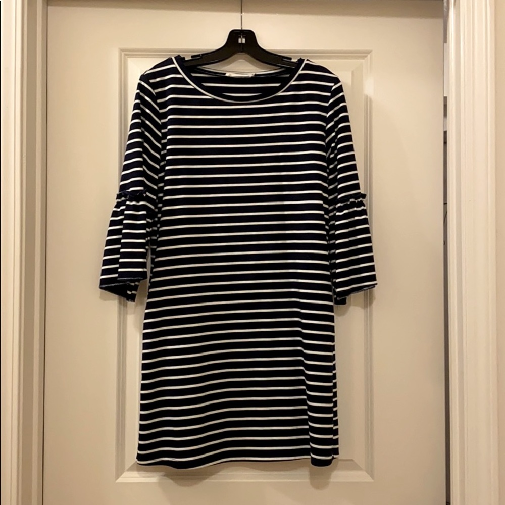 Ellison Navy and White Striped Dress